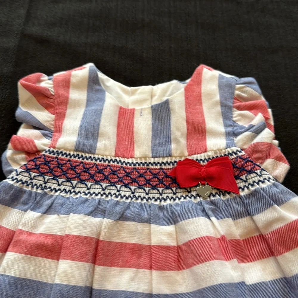 Mayoral 2-pc Striped Kids Dress Set with Bloomers new 2-4‎ months